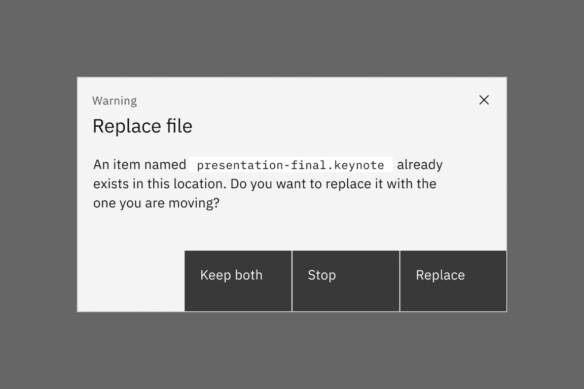 Three button modal example