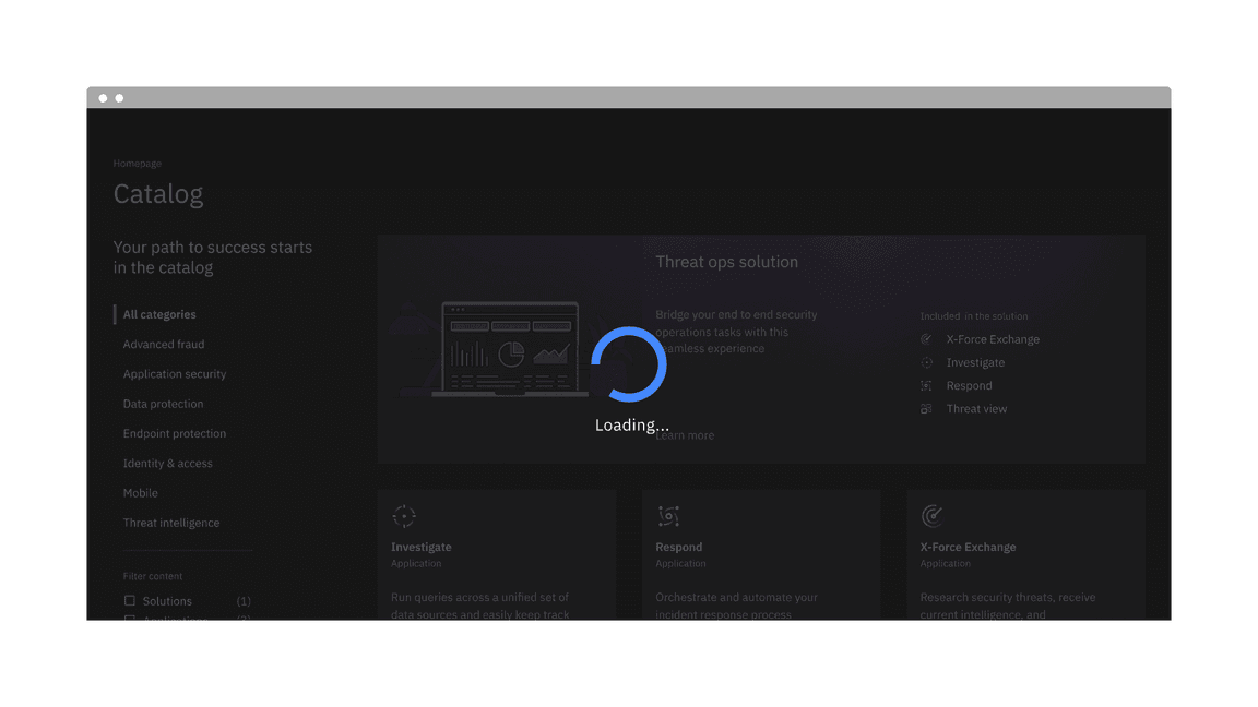 Example of the large loading indicator with label text