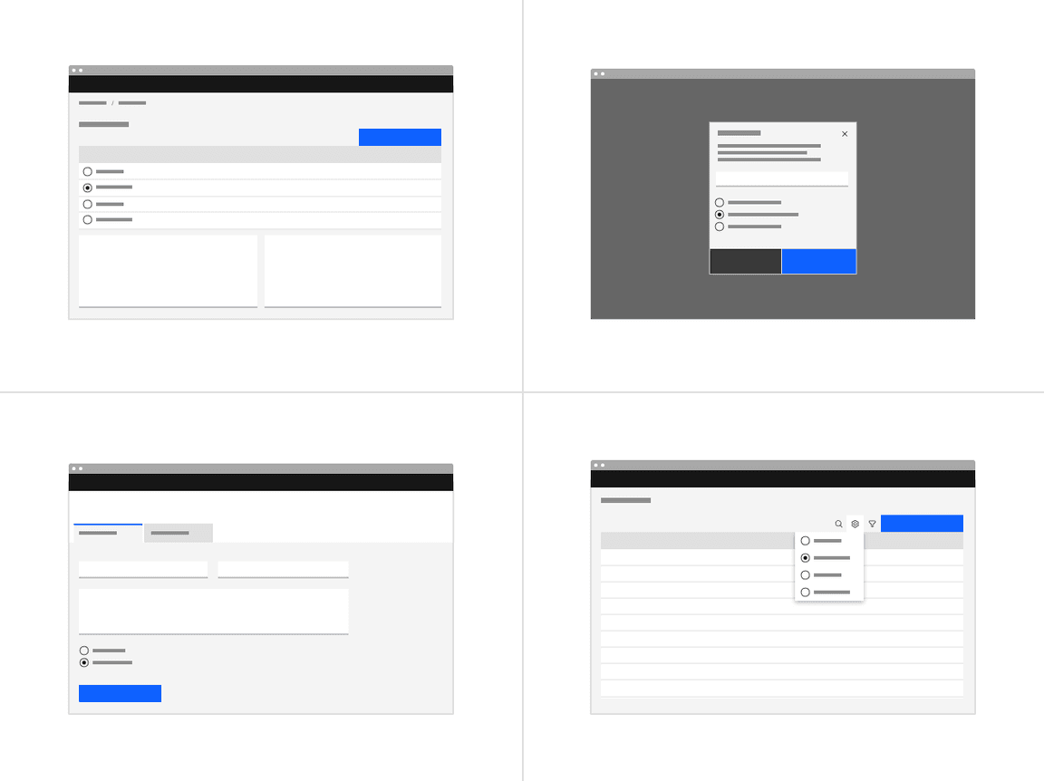 Placement of radio buttons