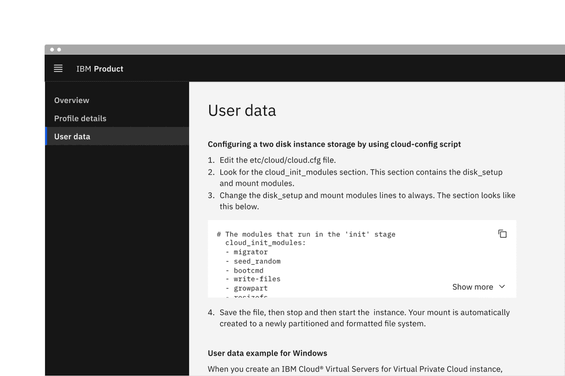 Example of the ordered list variant in a UI